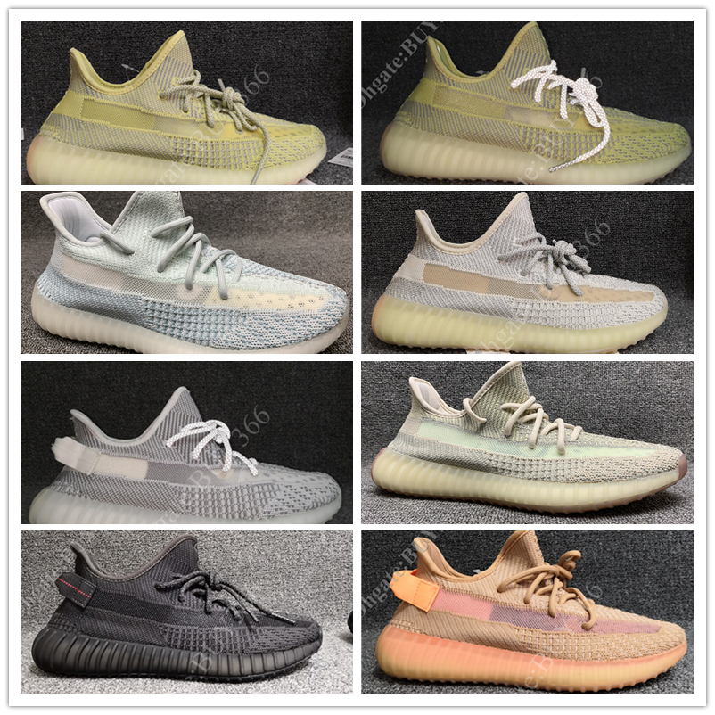 

cloud white Citrin True Form Hyperspace Clay Black Static With Box Mens Running Shoes Kanye West Cream White Women Fashion Sport Sneakers, Lundmark