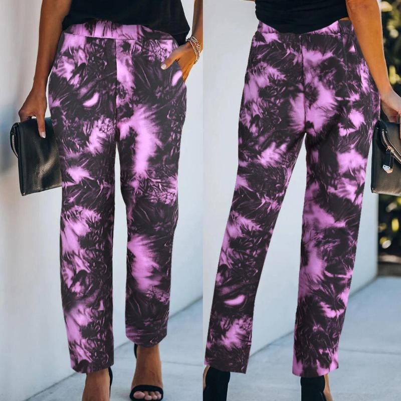 

New Trousers Women Tie-dye Print Sport Activewear Jogger Track Pocket Straight Pants Trouser Joggers Women Pantacourt Femme @45