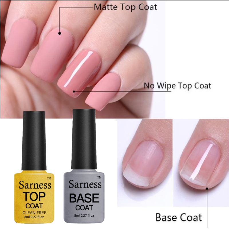 

Sarness UV Gel Varnish Top Base Coat Gel Nail Polish Soak Off UV LED Nail Top and Base Coat Transparent Art Lacquer, Fs001