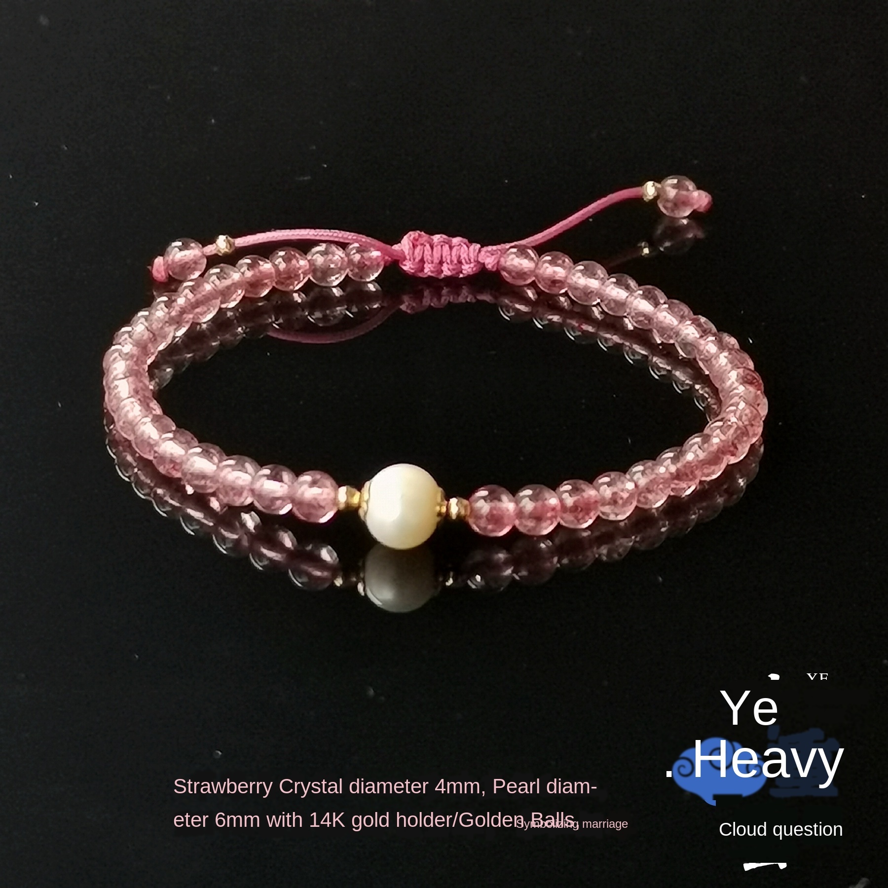 

Pure handwork Pearl strawberry crystal bracelet gift for girlfriends gifts extremely fine wedding bracelet simple and elegant