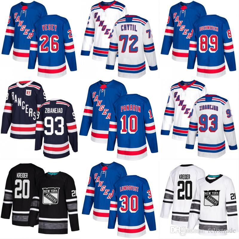 

10 Artemi Panarin NY Rangers Jersey Mika Zibanejad 45 Kaapo Kakko Chris Kreider Jimmy Vesey Henrik Lundqvist Pavel Buchnevich Custom Hockey Jerseys Stitched, Mens 2018 winter classic