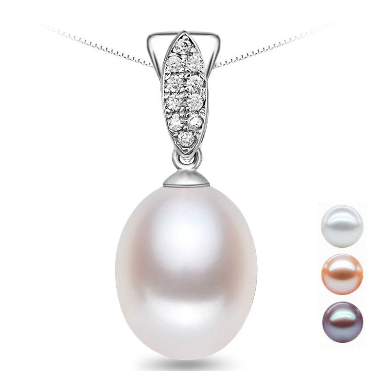 

Natural Freshwater Pearl Pendant 925 Silver Studded Pearl Jewelry Clavicle Necklace