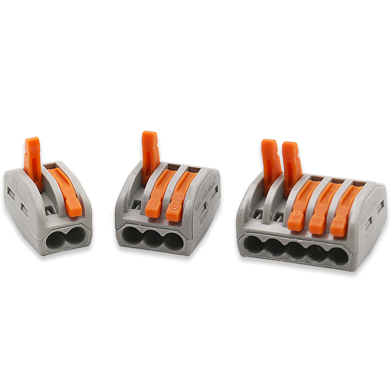 WAGO 32A Cable Conector 2-3-5 vías de empuje Fit reutilizable Cable Cable Abrazadera de empalme