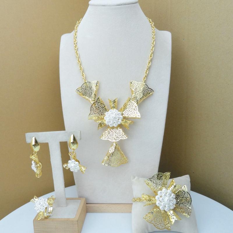 

Yuminglai Dubai Gold Jewelry Sets Imitation Jewelry for Women FHK8225, As pic