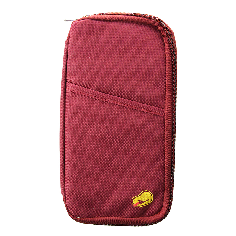 

Red Travel Wallet With Closure Zip Document Organiser Passport Ticket Holder