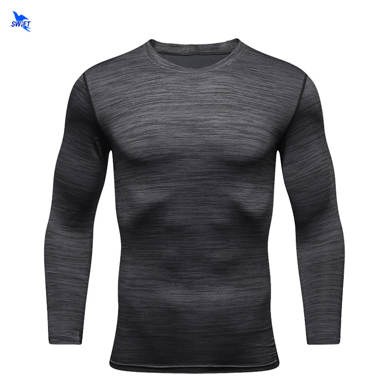 

Breathable Fitness Men Long Sleeve Shirt Quick Dry Gym Clothing Home Trainer Compression Base Layer Stretch Running Sportswear, 31-2