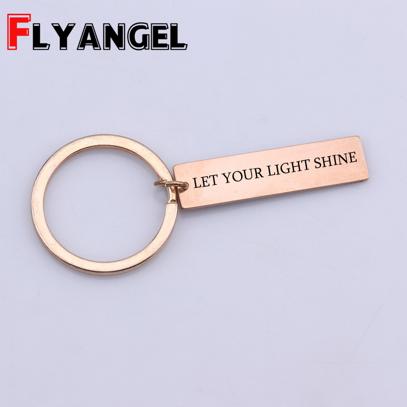 

Engraved Keyrings Let Your Light Shine Inspiration Gift Key Holders Inspirational Gift for Graduates Simple Fashion Bag Charm
