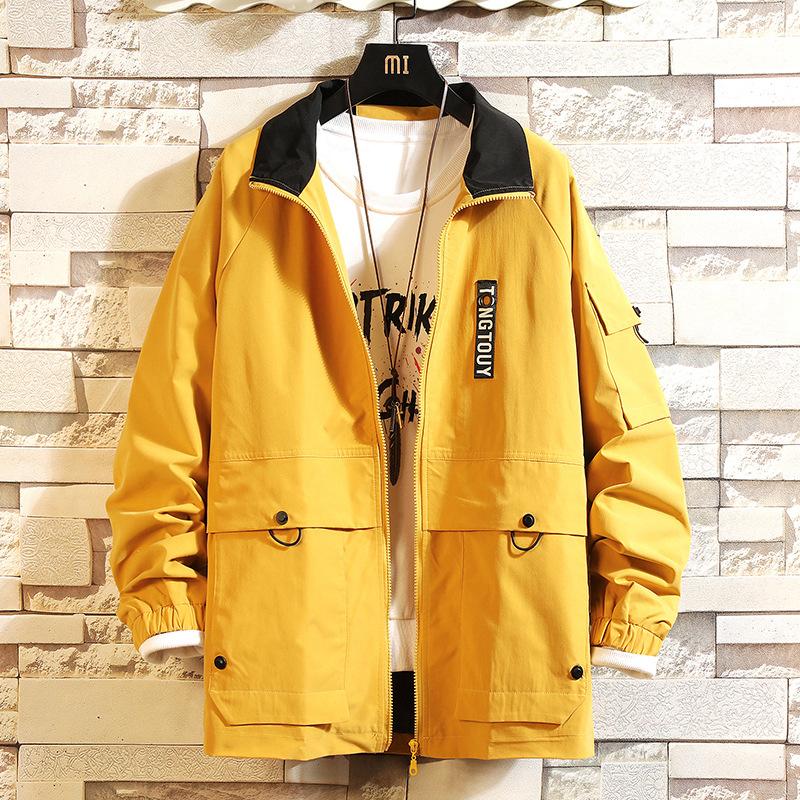 

hip hop man jacket spring 2020 fashion casual japanese streetwear veste homme modis\t clothes black Harajuku college jacket