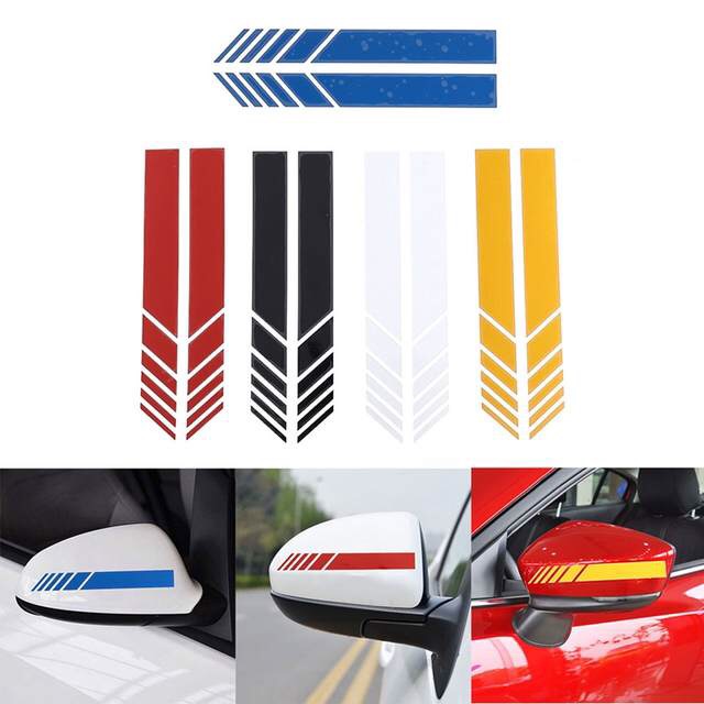 

2 pcs car rearview mirror sticker vinyl stripe decal emblem CA-194