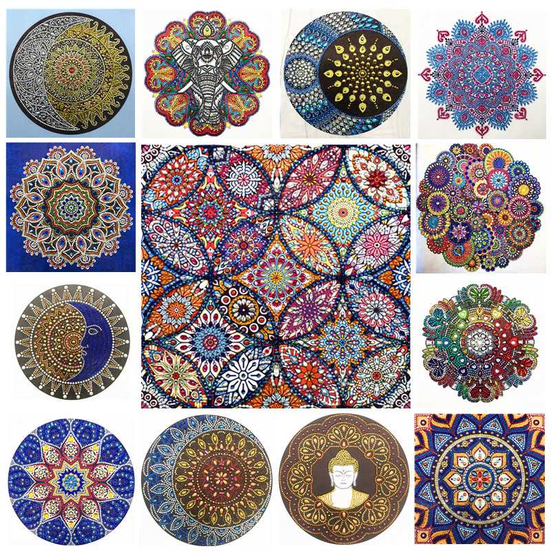 

DIY Diamond Painting Special Flower Mandala Diamond 5D Embroidery Painting Cross Stitch Mosaic Crystal Sticker Decoratio