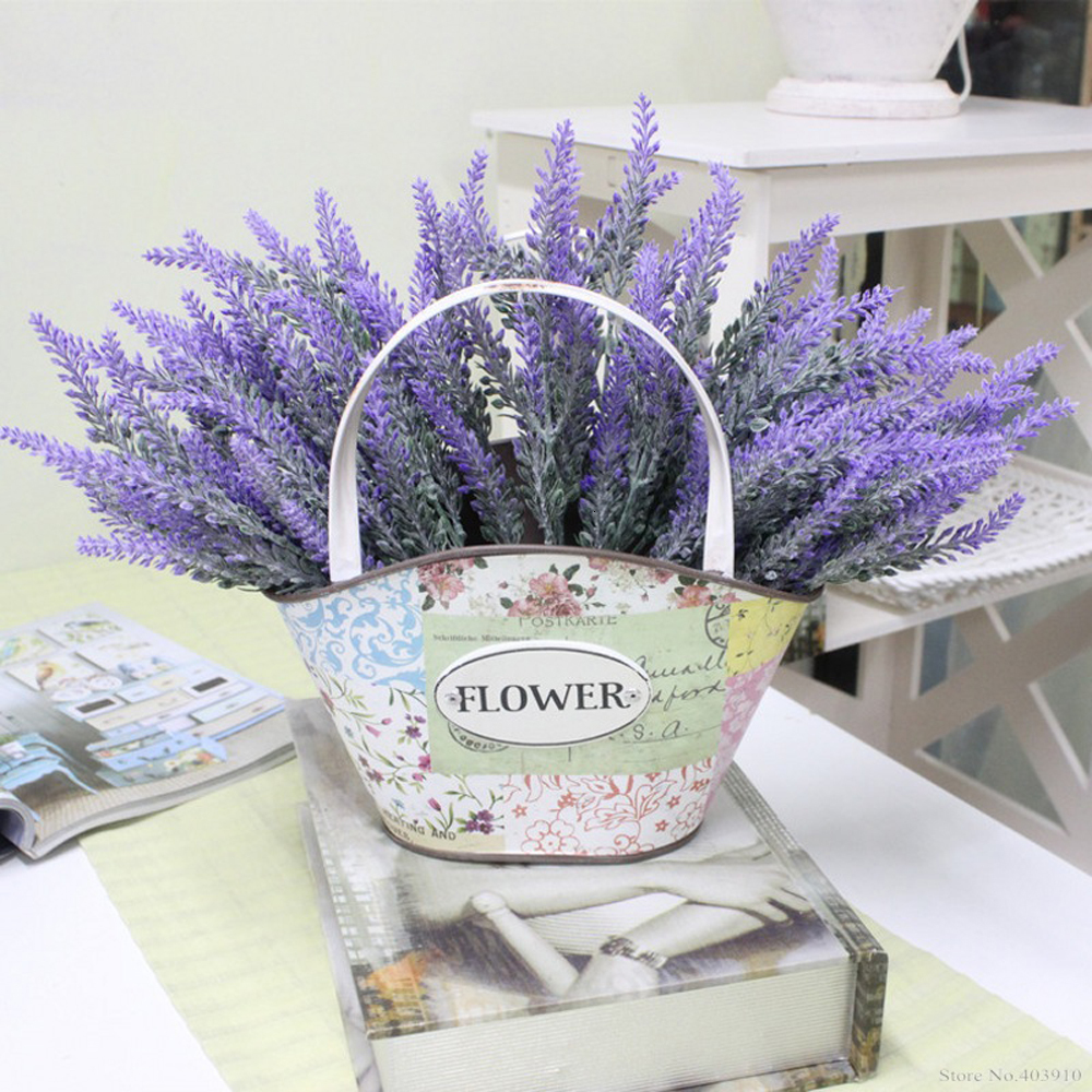 

2019 Romantic Provence Decor Fake Lavender Flower Silk Artificial Flowers Grain Decorative Simulation Plants Artificial Flowers, Pink