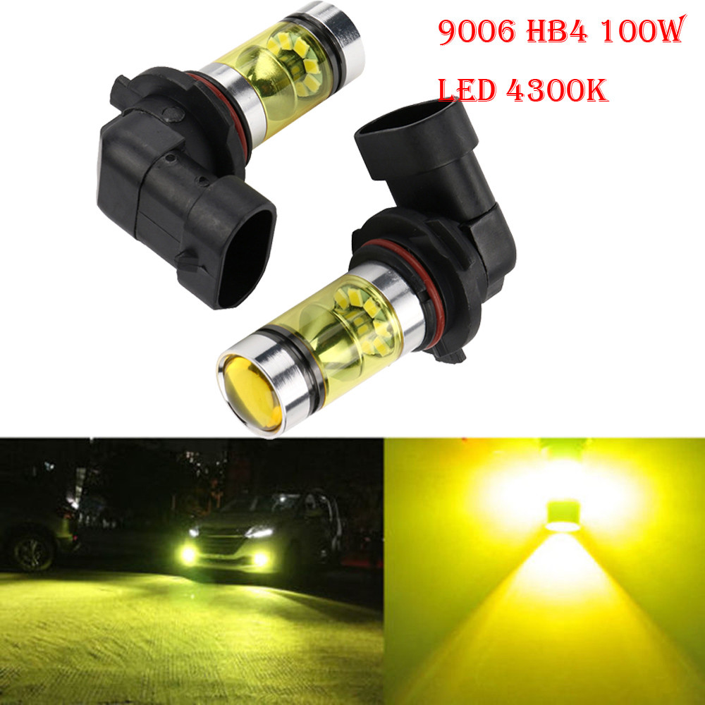 

Fog Lights Car LED Light Bulb For Cars 2X 9006 HB4 100W 2323 LED 4300K YELLOW Fog Driving Light Bulbs Car Accessories #Ger
