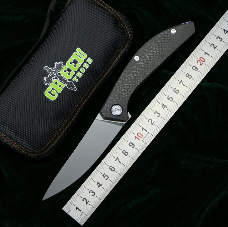 

GREEN THORN SIGMA m390 blade Titanium CF handle outdoor camping hunting pocket kitchen fruit practical folding knife EDC tools
