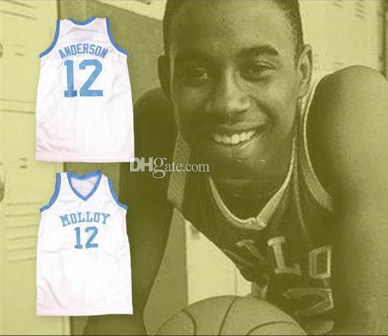 

#12 Kenny Anderson Archbishop Molloy High School Retro Classic Basketball Jersey Mens Stitched Custom Number and name Jerseys, White