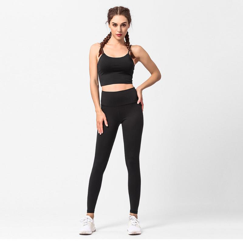 

Seamless Sport Suit 2 piece Sports Shirts Crop Top Sport Set Gym Clothes Fitness Tracksuit Workout Set Femme, Red