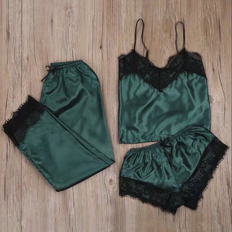 

3Pcs Sexy Lingerie Set Chiffon Sleepwear Women Pajama Set Sexy Temptation Babydoll Nightwear Cute Cami Top And Shorts Pijama, Color 3
