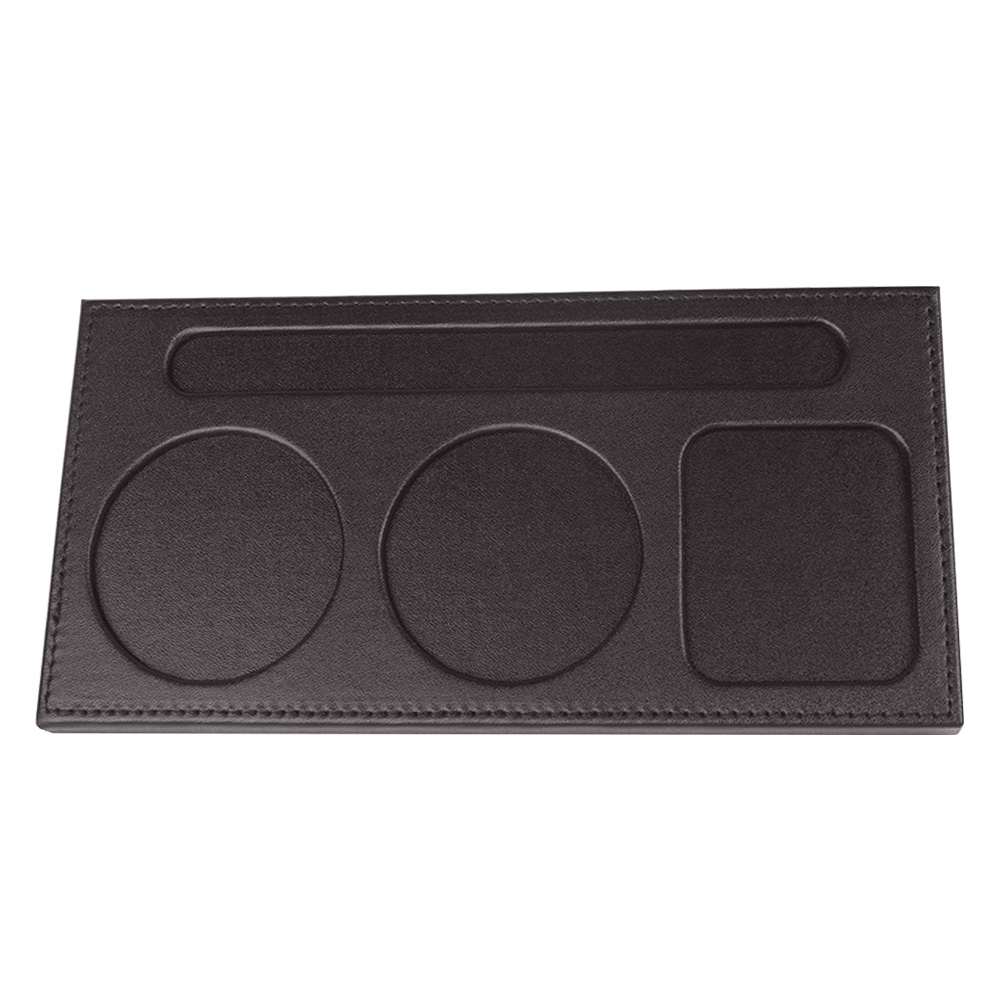 

Three Hole Rectangle Office Conference Room Holder Drink Waterproof Storage Tray PU Leather Cup Multifunctional Desktop