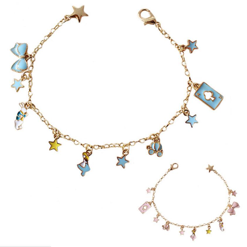 

jewelry sweet charm bracelets pumpkin girl bowknot stars pendant charm bracelets for women girls hot fashion