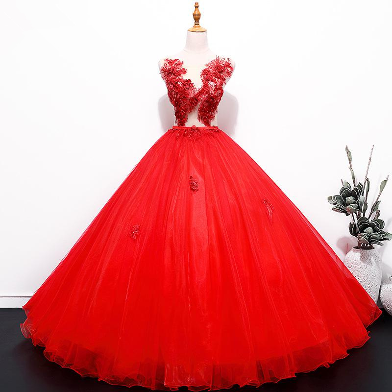 

2019 New Red And White Appliques Beading Ball Gown Quinceanera Dresses Plus Size Sweet 16 Dresses Debutante 15 Year Formal Party Dress BQ141, Champagne
