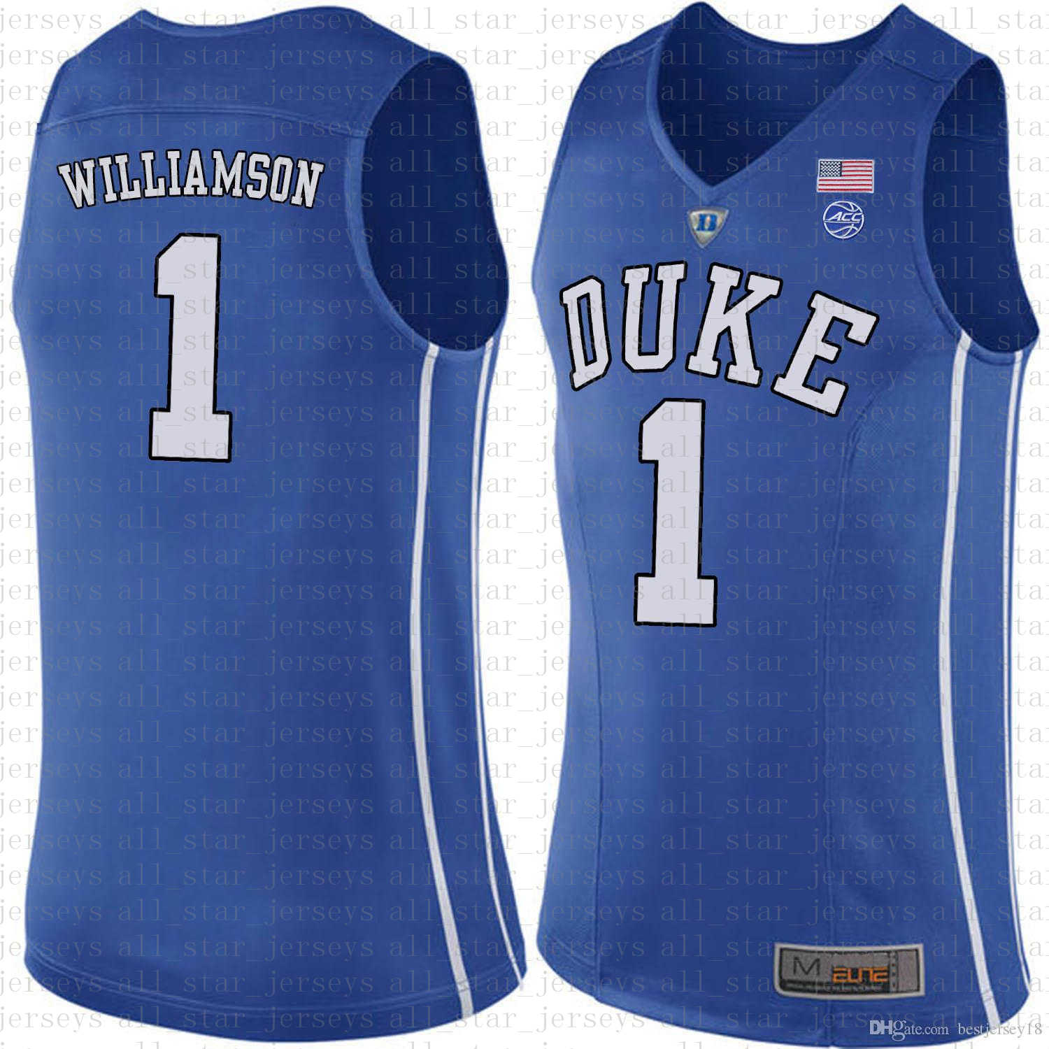 

1 Zion Williamson Duke Blue Devils Jersey 5 RJ Barrett 2 Cam Reddish Embroidery Basketball Jerseys 2019 cheap shua05, Ncaa