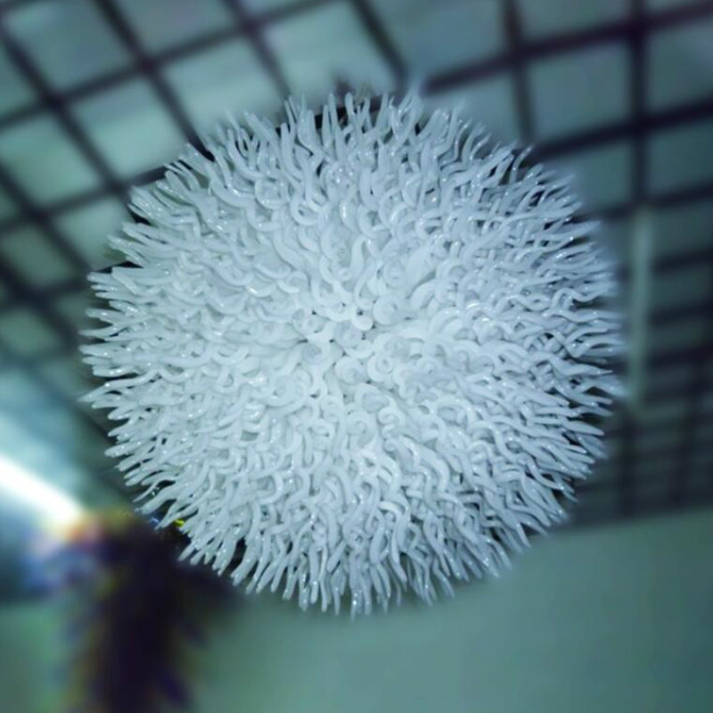

Round Ball Crystal Chandeliers White Custom Hand Blown Glass Chandelier Lights Home Decoration Designer Lighting Fixtures