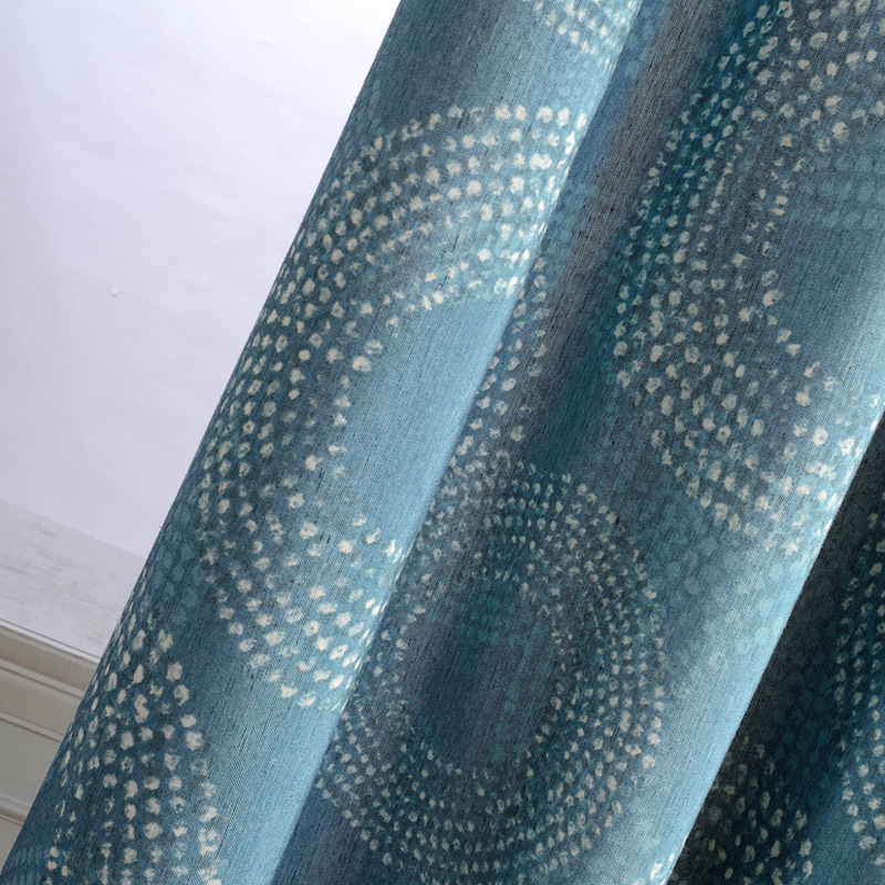 

Modern Simple Curtains for Living Dining Room Bedroom Chinese-style Polyester-cotton Fabric Printed Shading Curtain MordenTulle, Tulle