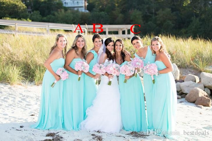 aqua color bridesmaid dresses