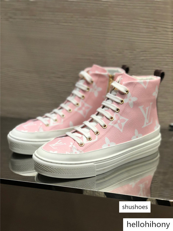 

wholesale Women's Shoes sneake STELLAR SNEAKER BOOT Womens sneakers Shoes Women Pink Side zip Sneakers High-Top Lace Box