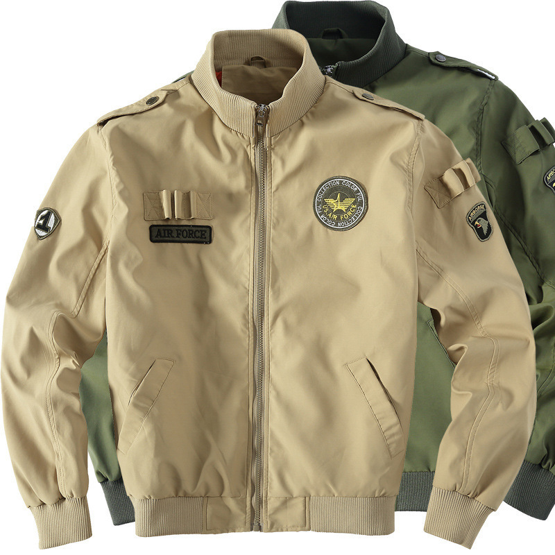 

US Military Tactical Male air Army Jacket Baseball Varsity College Pilot Air Force Waterproof Flight Bomber Coat Men, Army green