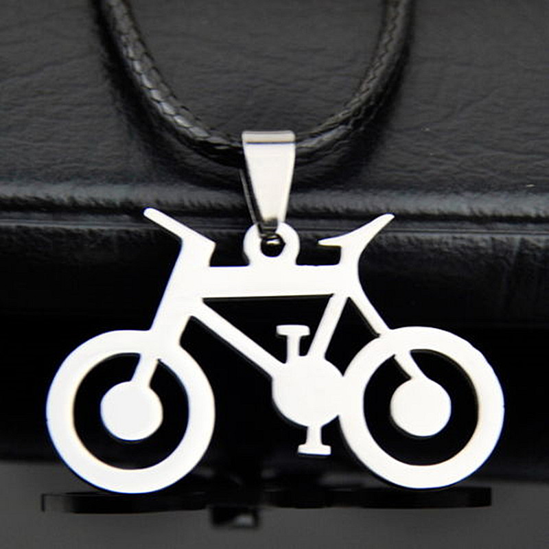 

Wholesale 10pcs/lot Cool boy men's Stainless Steel Bicycle bike Pendants Necklaces Gifts ST08