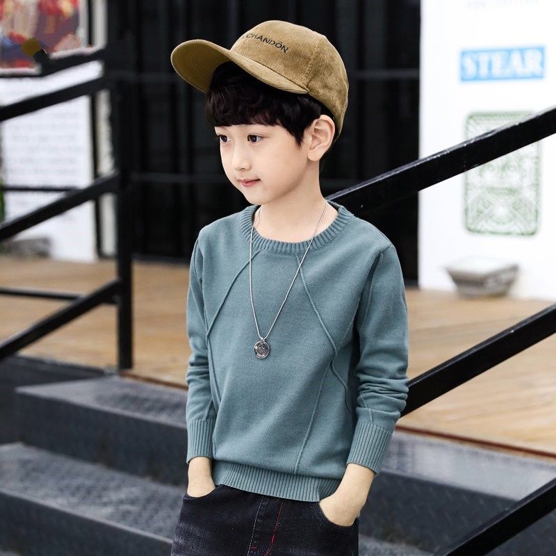

boys sweaters 3-13 years old boys knit sweaters autumn and winter Korean children's pullover sweater baby boy clothes, Black