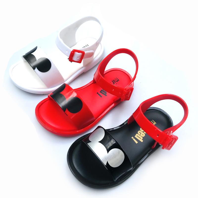 

Mini Melissa2019 New Girl Sandals Jelly Sandals Children's Beach Shoes Cartoon Girl Shoes Melissa, Black