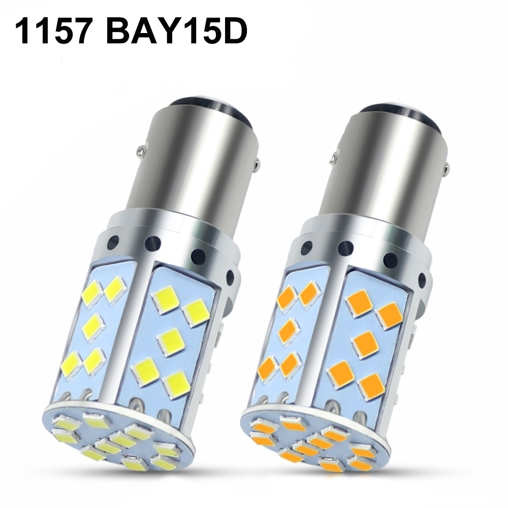 

1pc 9-30V BAY15D 1157 LED Bulb 35 SMD 3030 LED White Amber Yellow Light For Auto Car Reverse Lights Turn Signal Backup Lights, As pic