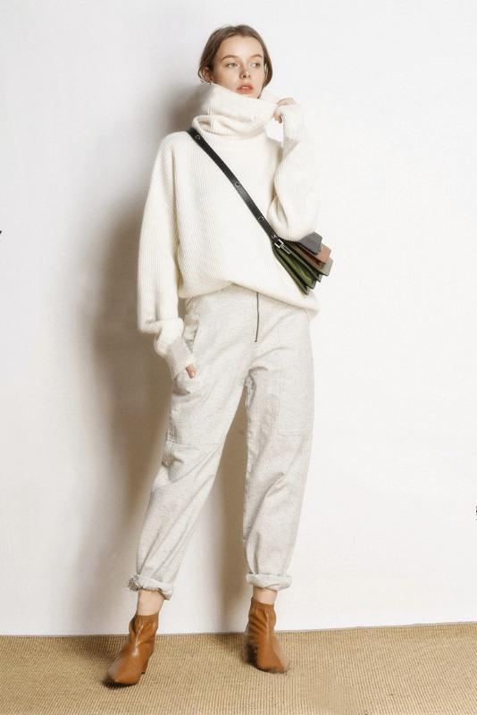 

Hot Sale 5Colors Women Pullover and Sweater 100% Cashmere Knitted Jumpers Winter New Fashion Thick Warm Female Clothes Girl Tops, White