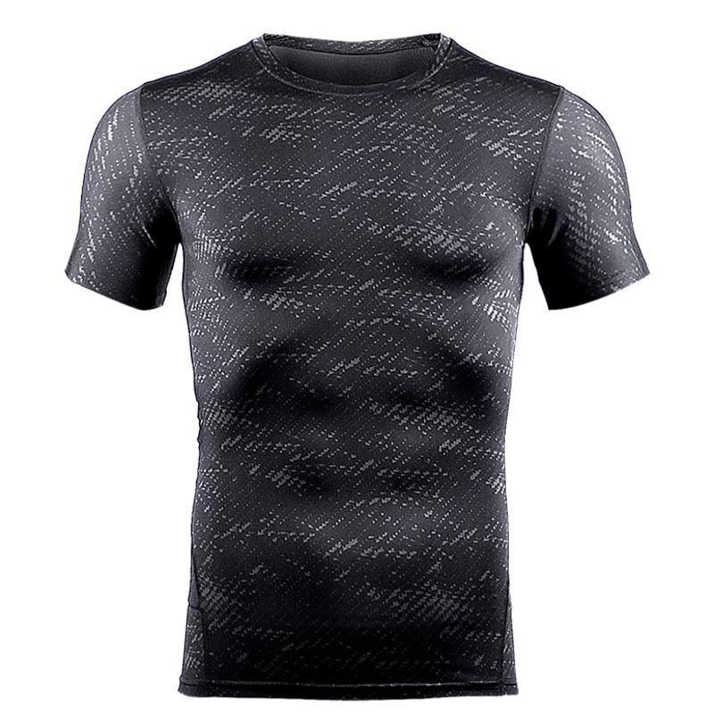 

Compression T Shirt Workout Sports Running T-shirts Short Jogging Tshirt Men Fitness Jersey Rashgard Gym Athletic Tops Clothings, Black