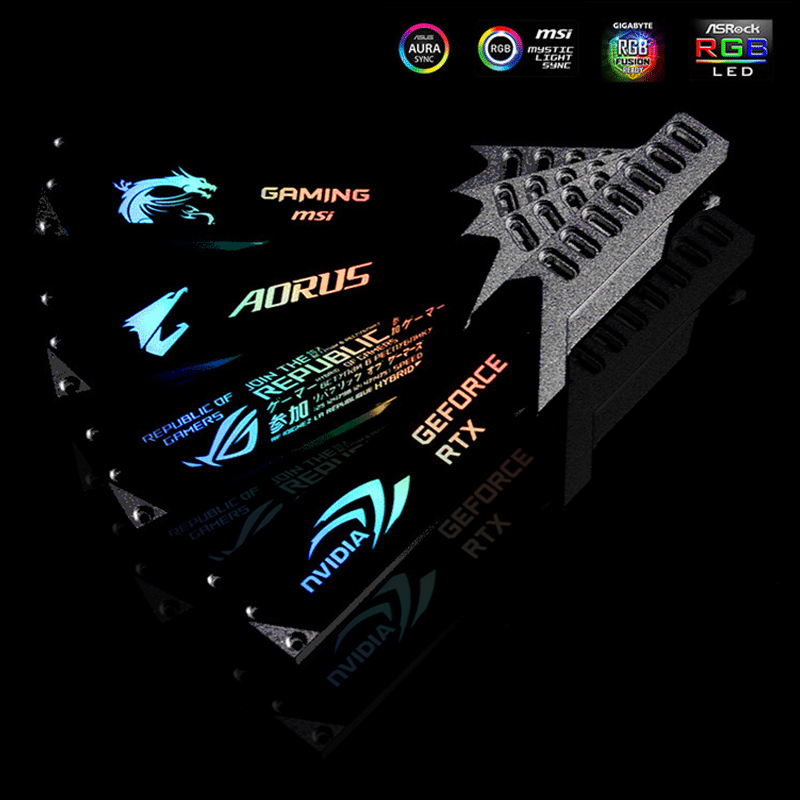 

GPU Holder Bracket Aluminum Alloy Graphics Card Jack 5V 3PIN ARGB/ 12V 4PIN RGB VGA Frame NVIDIA ROG AORUS AURA SYNC Symphony