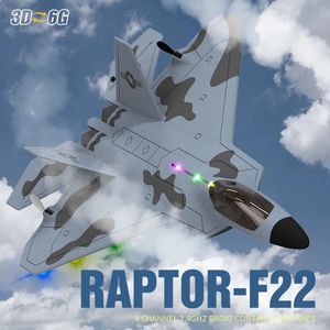 F22S 2.4G 4CH 3D6G RC Airplane Raptor F22 Warplane Wltoys A180 Version de mise à niveau Lumière LED avec gyroscope Out Door Toys 240508