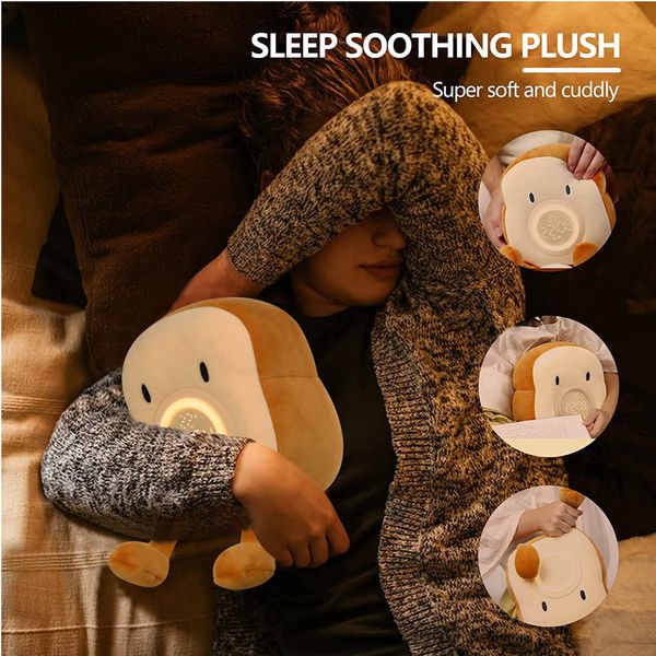 F3 Toast en peluche lampe d'alarme rechargeable horloge de chambre à coucher dimmable avec double alarme de snooze enfants mignon décor