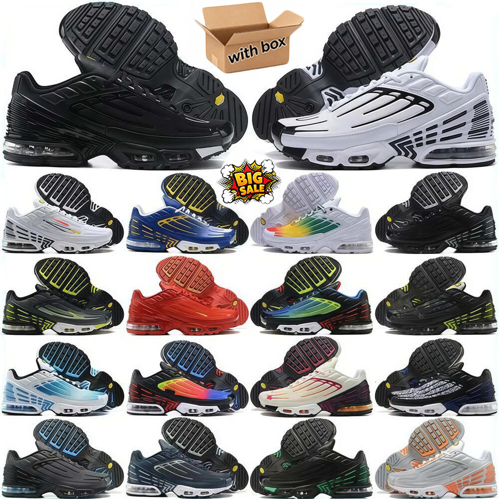 Designers Tuned Tn Plus 3 Running Walking Shoes Men Women Fashion Tn3 Trainers Bred Grey Mesh Black Red White Sports Sneakers Laser Blue Tnplus Tns