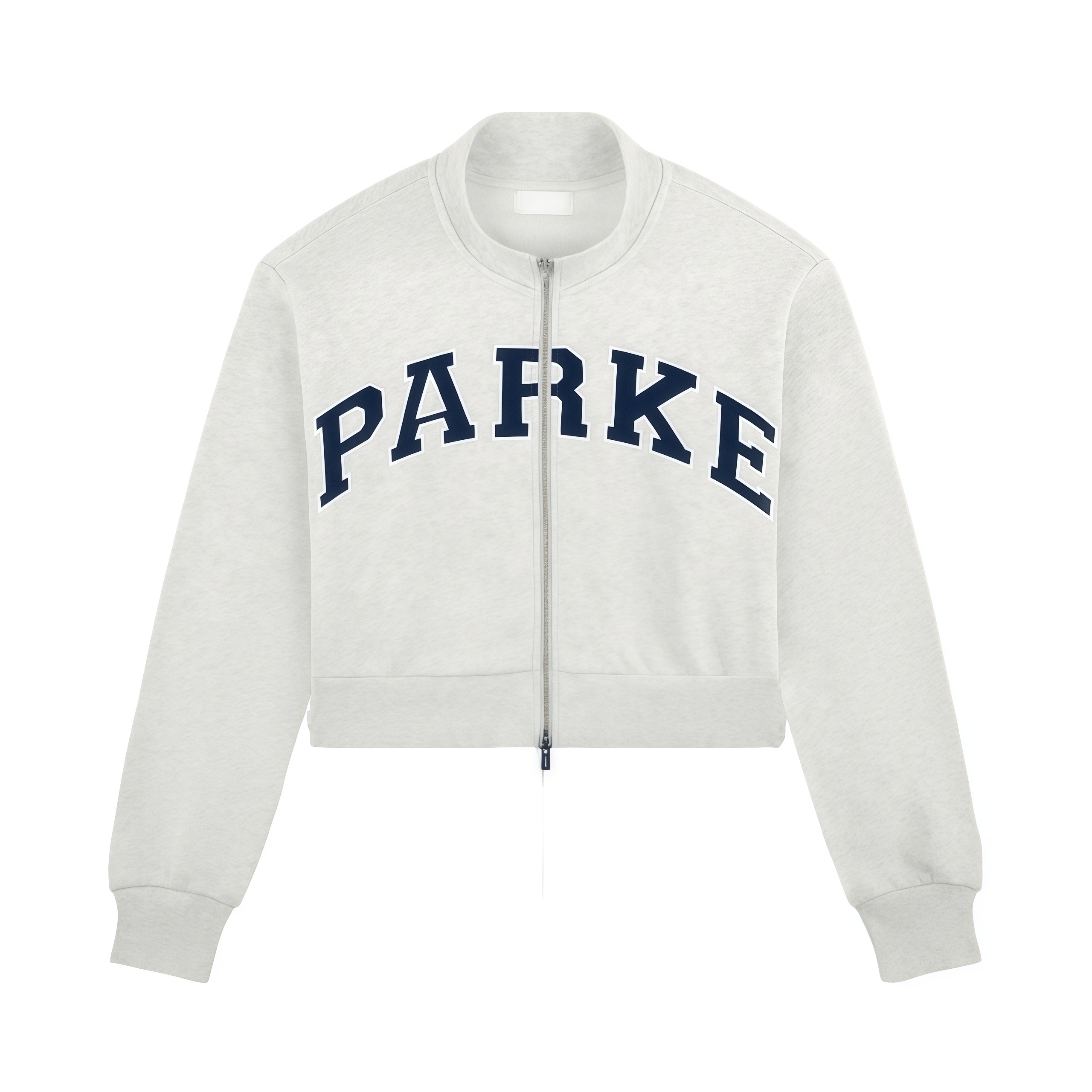 26ss Parkes Mockneck Sweatshirt Femmes Niche Top Designer Coton Col Roulé Zip Veste Lettre Patch Broderie Polaire Col Montant Casual Pull À Capuc