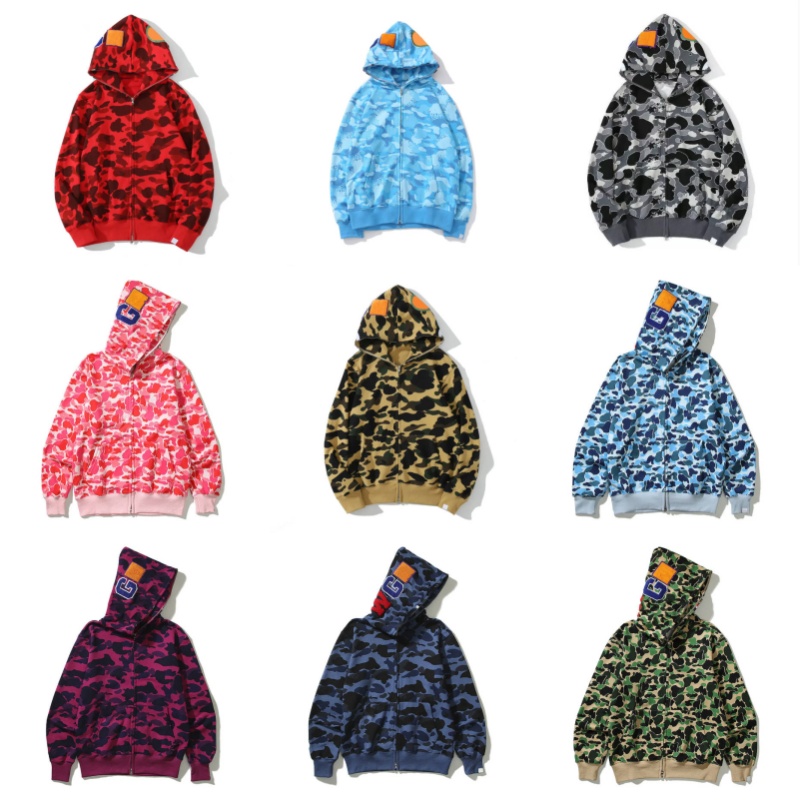 Mens Vintage Camo Zip-Up Hooded Jacket Hip-Hop Street Casual Hoodies Unisex Loose Sports Sweatshirts