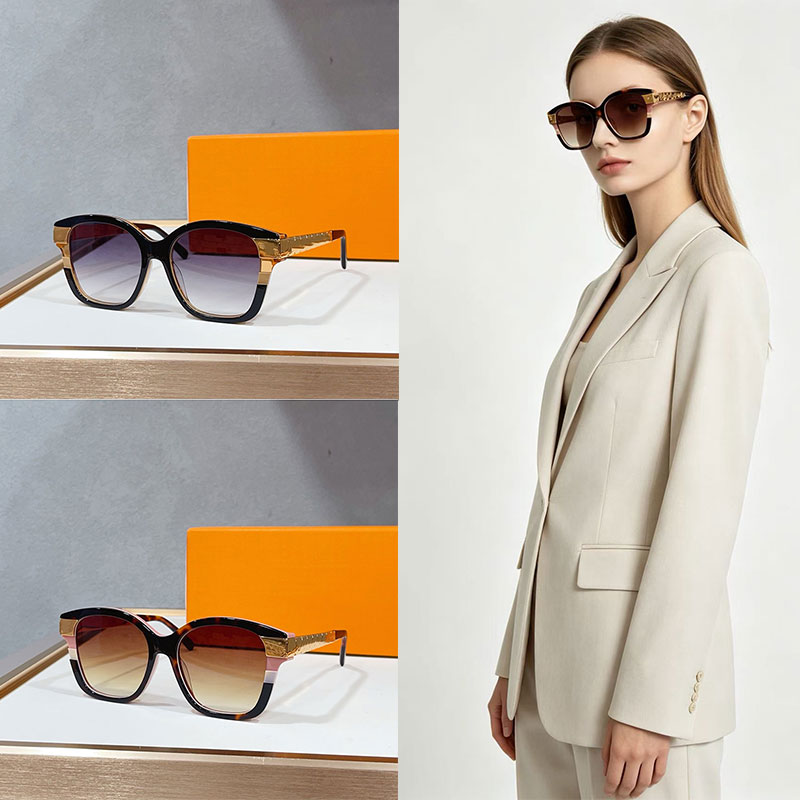 Square Sunglasses Black Square shape Acetate frame Brown lenses Gold toned signature hardware Ladies Fashion Luxury Occasion Designer Style Sunglass