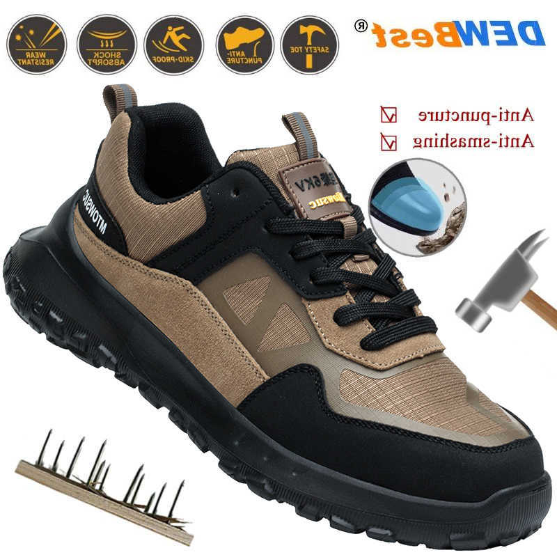 Summer Breathable New Safety Men's Shoes Anti-Smash Anti-Puncture Soft Sole Protection Steel Head Safety Shoes D260901