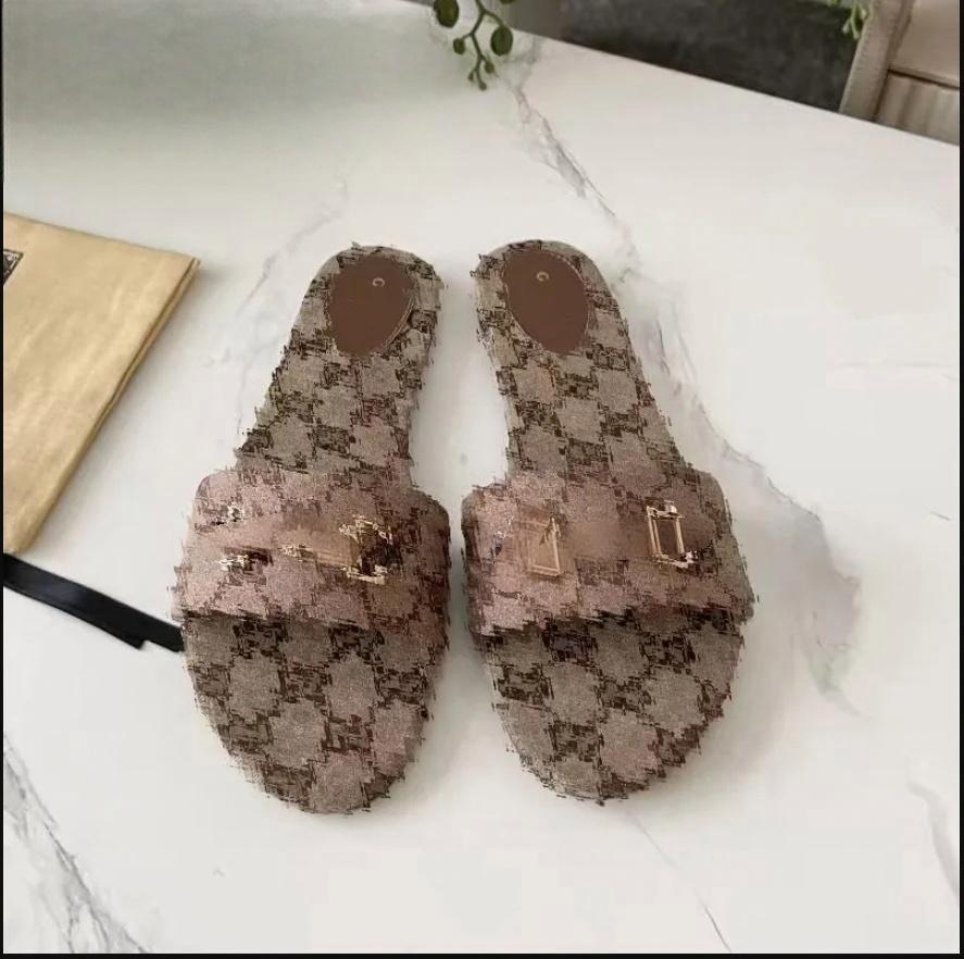 Metallic Summer Flat Slippers Luxury Woman Sandal Designer flip flops for women High quality Stylish Slipper Fashion Classics Sandals Beach Slide Sh