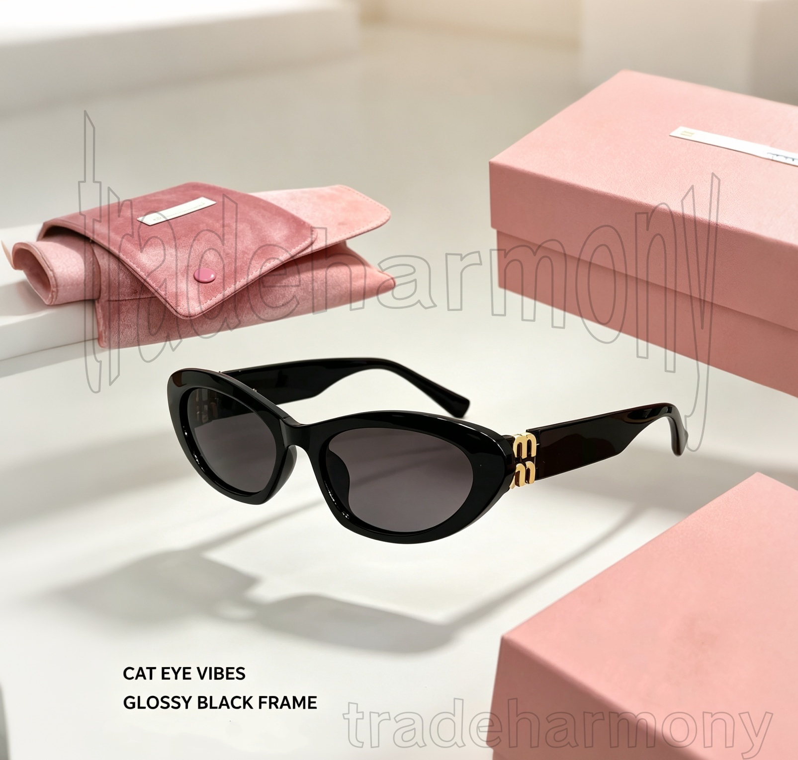 With Box Cat Eye Sunglasses 400 UV Protection Small Frame Designer Sunglasses For Women Letter All Match Luxury Radiation Protection Womens Sunglass