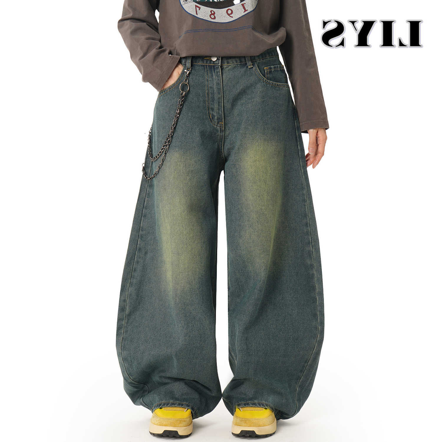 Wide-Leg Men's Machete American Denim Pants Baggy Jeans Vintage Cut Curved Knife Jeans Loose Fit Spring Unisex Clothes D260902