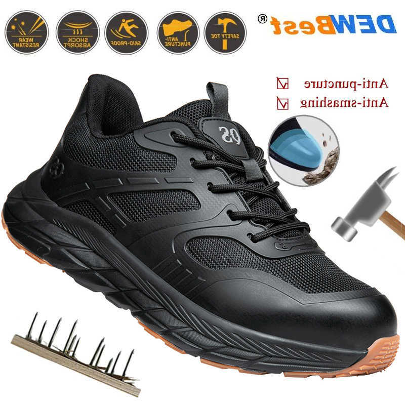 Summer Anti-Puncture Men's Anti-Slip Anti-Smash Anti-Odor Safety Shoes Breathable Soft-Soled Steel Head Work Protective Shoes D260901