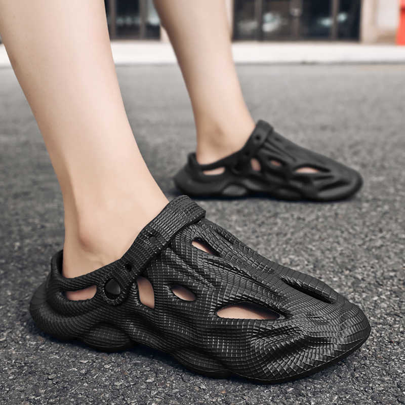 Men's Summer Sandals 2025 Shevalues New Outdoor Anti-slip Garden Shoes Hollow Hole Comfort Soft Bottom Beach Slide D260901