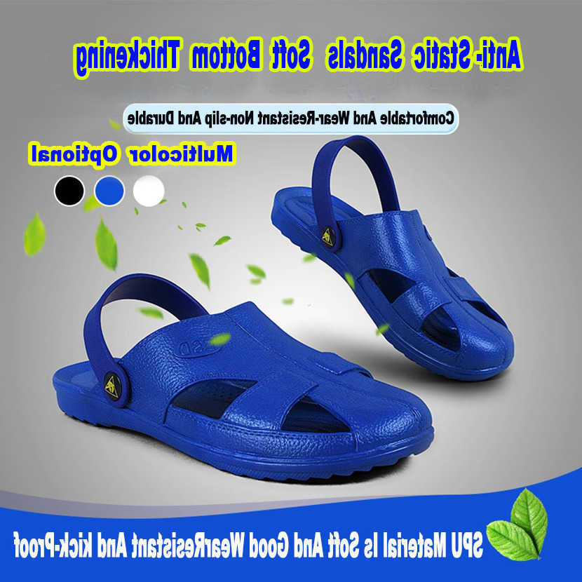 Anti-static Slippers Safety Shoes Man and Women for Work Non-slip Breathable Massage SPU Soft Soles Summer Sandals D260901