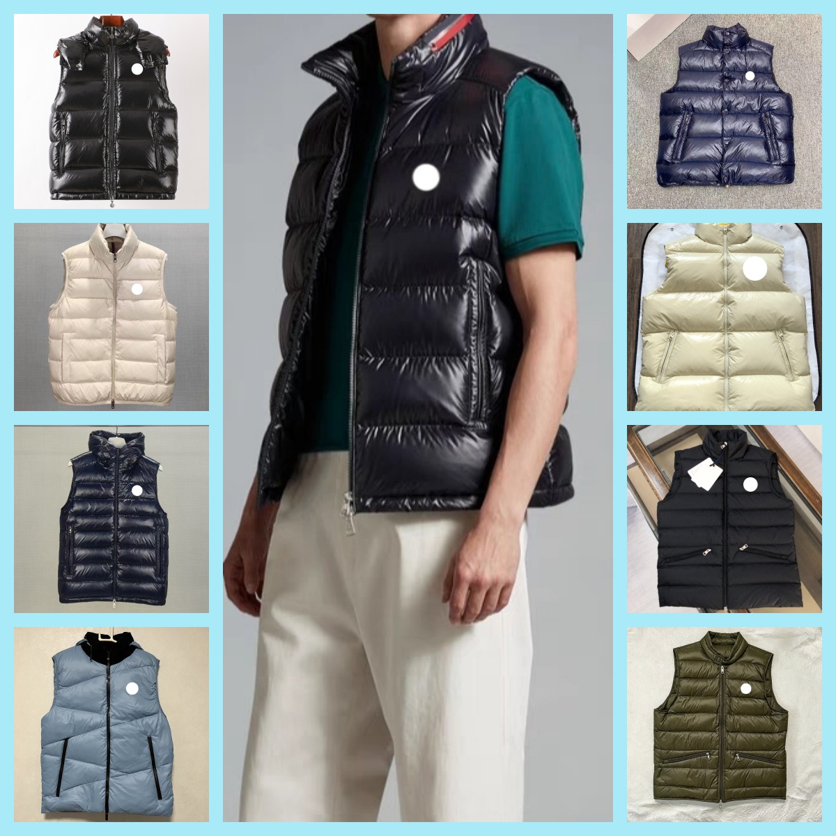 26ss NEW Stand up Collar Down Vest Puffer Jacket for Men and Women High Quality Brand Casual Street Coat have NFC in Various Sizes 1-5